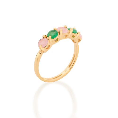 ANEL BANHADO A OURO 18K COM CRISTAIS