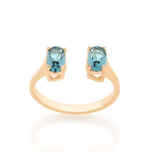 ANEL AJUSTÁVEL BANHADO A OURO 18K COM CRISTAIS