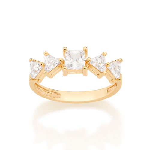 ANEL BANHADO A OURO 18K COM ZIRCÔNIAS