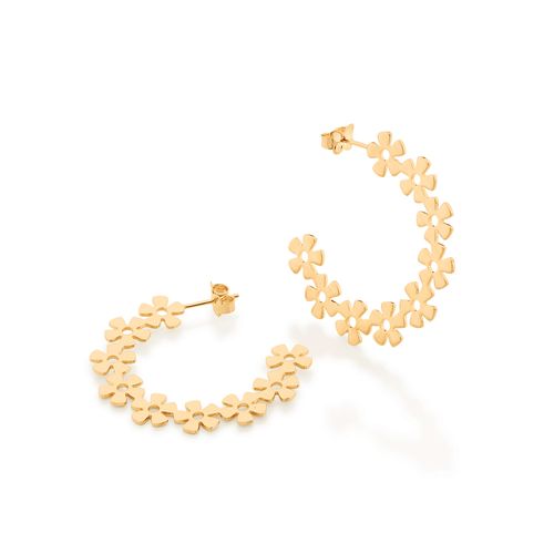 BRINCO BANHADO A OURO 18K MEIA ARGOLA FLORIDA