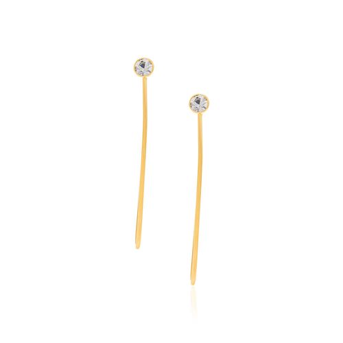BRINCO BANHADO A OURO 18K ARGOLA COM CRISTAIS