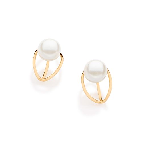 BRINCO BANHADO A OURO 18K COM PÉROLAS SINTÉTICAS
