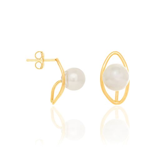 BRINCO BANHADO A OURO 18K COM PÉROLAS SINTÉTICAS