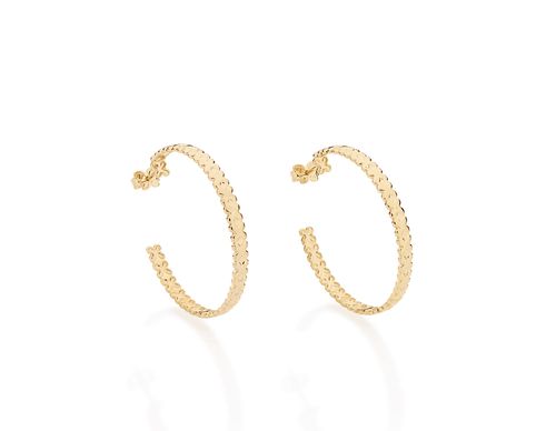 BRINCO MEIA ARGOLA BANHADO A OURO 18K