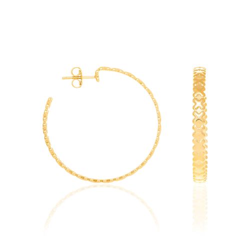 BRINCO MEIA ARGOLA BANHADO A OURO 18K