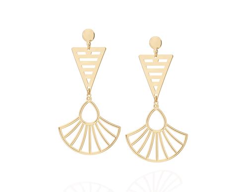 BRINCO LEQUE BANHADO A OURO 18K