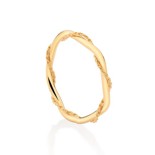 ANEL SKINNY COM ARO TORCIDO BANHADO A OURO 18K