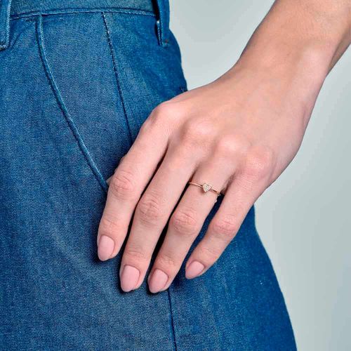 ANEL SKINNY  CORAÇÃO BANHADO A OURO 18K