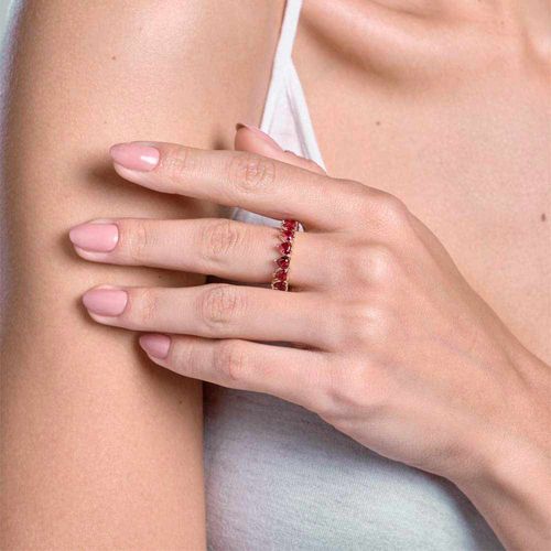 ANEL APARADOR CORAÇÕES BANHADO A OURO 18K