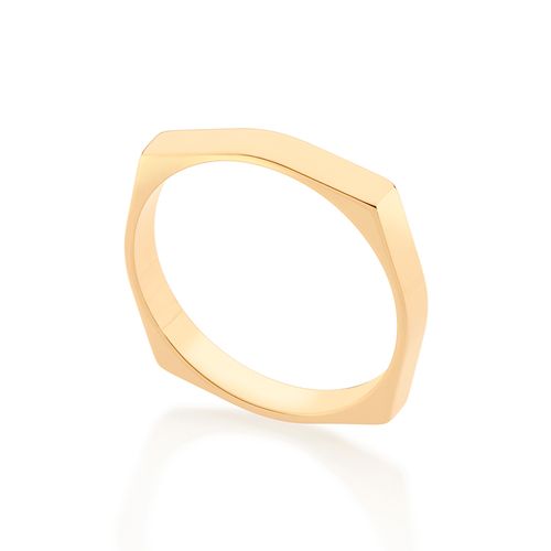 ALIANÇA GEOMÉTRICA BANHADA A OURO 18K