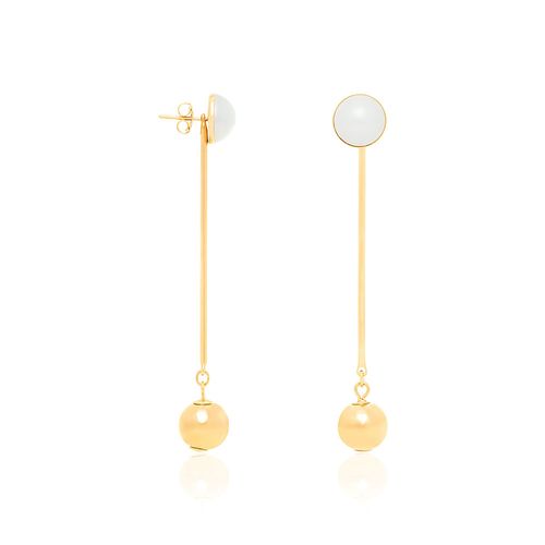 BRINCO BANHADO A OURO 18K COM PÉROLA SINTÉTICA