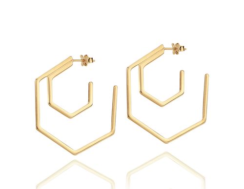 BRINCO MEIA ARGOLA BANHADO A OURO 18K