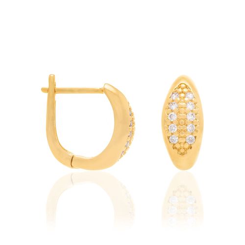 BRINCO BANHADO A OURO 18K ARGOLA COM ZIRCÔNIAS