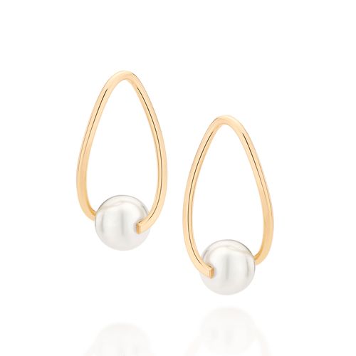BRINCO BANHADO A OURO 18K COM PÉROLAS SINTÉTICAS