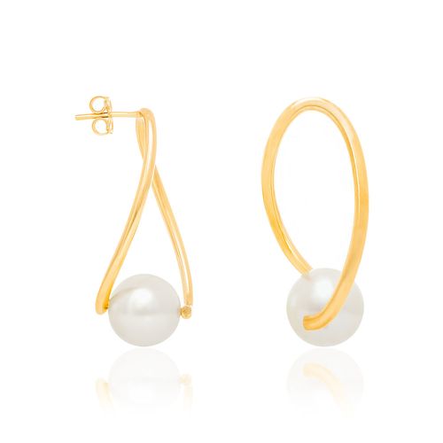 BRINCO BANHADO A OURO 18K COM PÉROLAS SINTÉTICAS