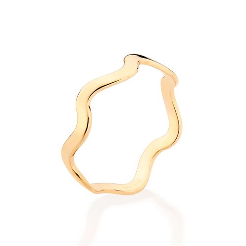 ANEL SKINNY ONDULADO BANHADO A OURO 18K