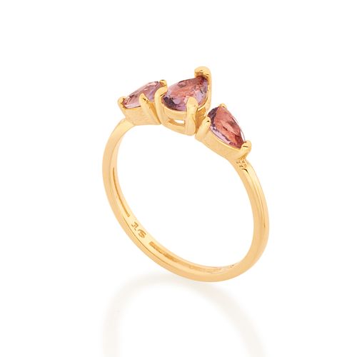 ANEL BANHADO A OURO 18K COM CRISTAIS GOTA