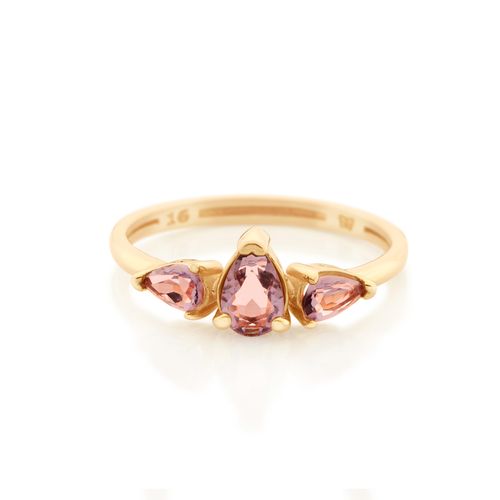 ANEL BANHADO A OURO 18K COM CRISTAIS GOTA