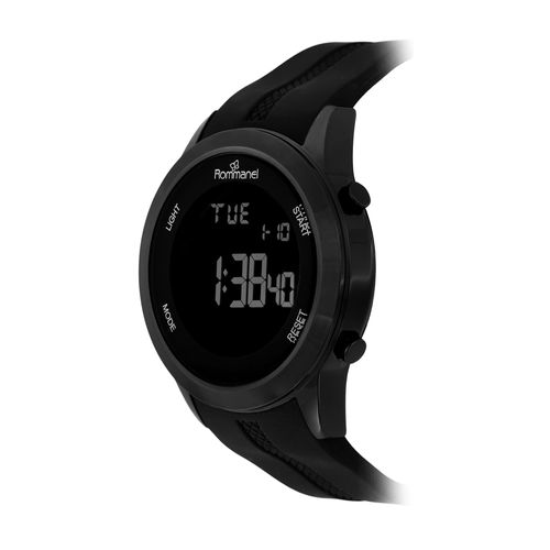 RELÓGIO DIGITAL LCD PRETO COM PULSEIRA DE SILICONE