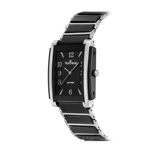 RELÓGIO ANALÓGICO SOCIAL PRETO COM PRATA