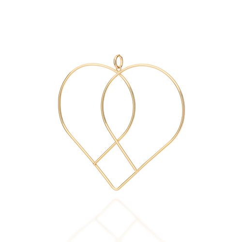 MAXI PINGENTE CORAÇÃO BANHADO A OURO 18K