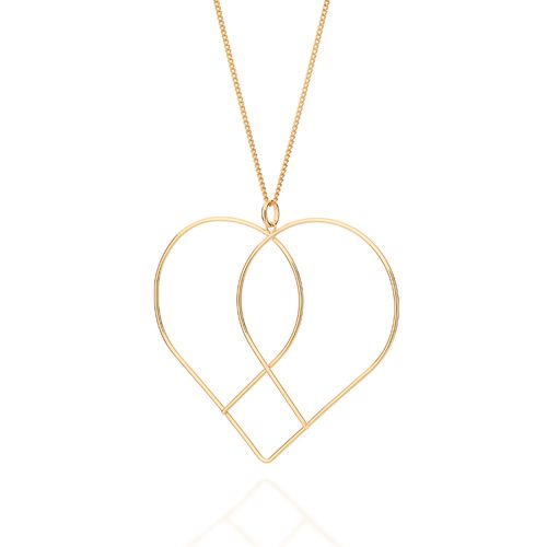 MAXI PINGENTE CORAÇÃO BANHADO A OURO 18K