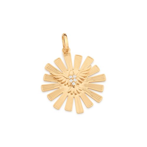 PINGENTE ESPIRÍTO SANTO BANHADO A OURO 18K COM ZIRCÔNIAS