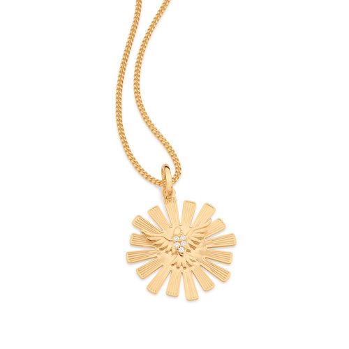 PINGENTE ESPIRÍTO SANTO BANHADO A OURO 18K COM ZIRCÔNIAS