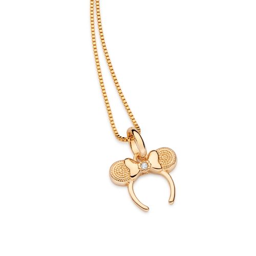 PINGENTE TIARA MINNIE BANHADO A OURO 18K COM ZIRCÔNIA