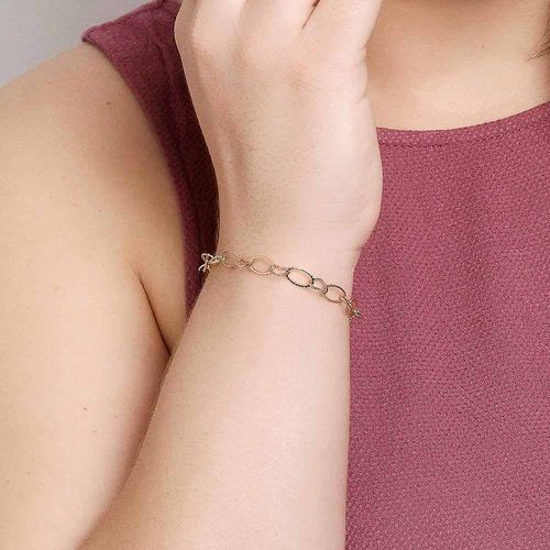 PULSEIRA ELOS OVAIS E CORAÇÕES BANHADA A OURO 18K