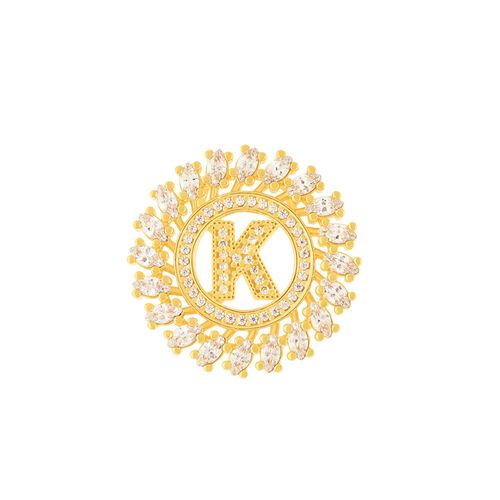 PINGENTE LETRA BANHADO A OURO 18K COM ZIRCÔNIAS -LETRA K