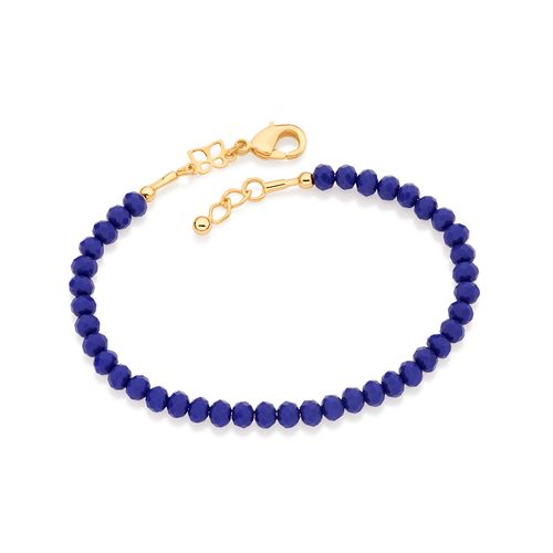 PULSEIRA BANHADA A OURO 18K COM CRISTAIS FACETADOS