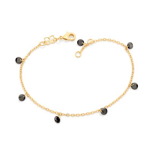 PULSEIRA BANHADA A OURO 18K COM CRISTAIS PENDURADOS