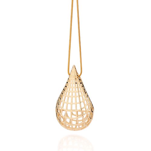 MAXI PINGENTE GOTA BANHADO A OURO 18K