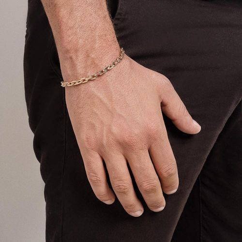 PULSEIRA CORRENTE CADEADO BANHADA A OURO 18K