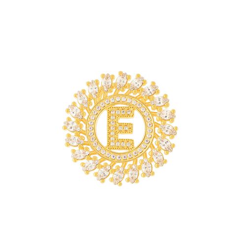 PINGENTE LETRA BANHADO A OURO 18K COM ZIRCÔNIAS -LETRA E