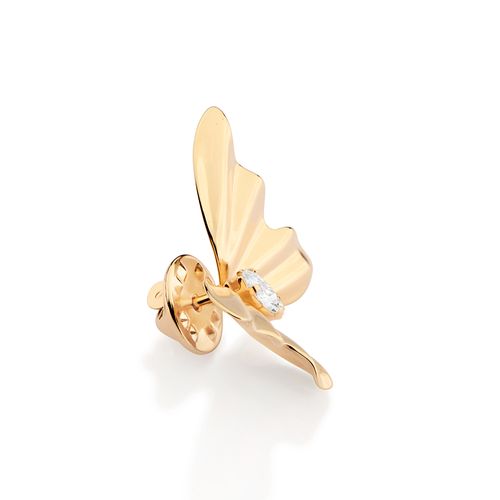BROCHE BORBOLETA BANHADO A OURO 18K COM ZIRCÔNIA