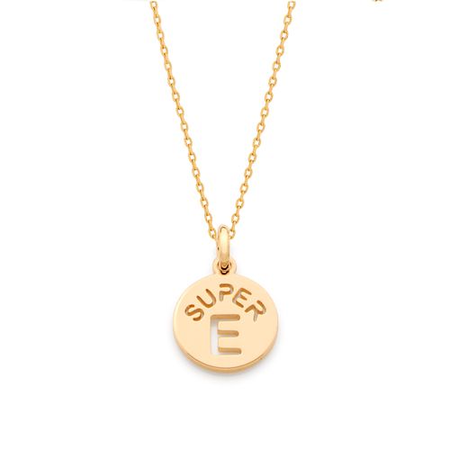 PINGENTE INFANTIL BANHADO A OURO 18K LETRA-LETRA E
