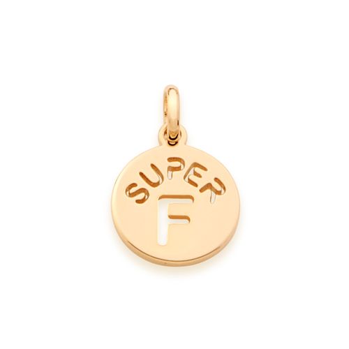 PINGENTE INFANTIL BANHADO A OURO 18K LETRA-LETRA F