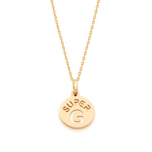PINGENTE INFANTIL BANHADO A OURO 18K LETRA-LETRA G