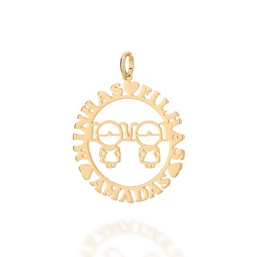 PINGENTE BANHADO A OURO 18K MINHAS FILHAS AMADAS