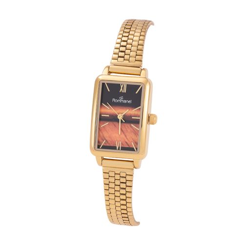 RELÓGIO ANÁLOGICO SOCIAL DOURADO