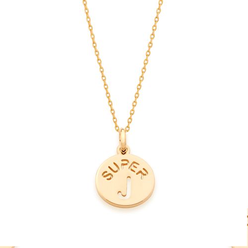 PINGENTE INFANTIL BANHADO A OURO 18K LETRA-LETRA J