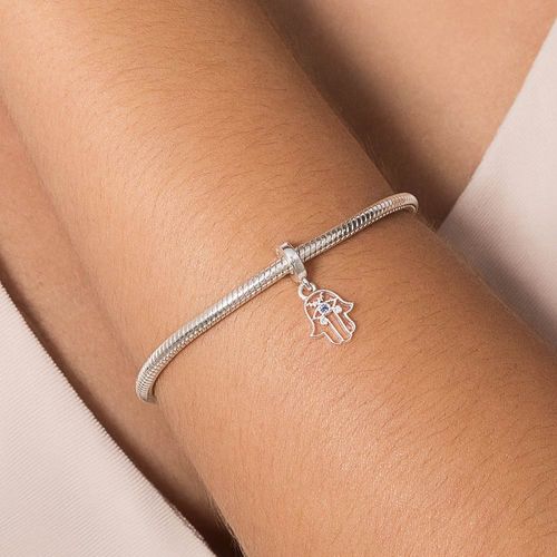 BERLOQUE MÃO DE HAMSÁ DE PRATA 925 COM ZIRCÔNIA