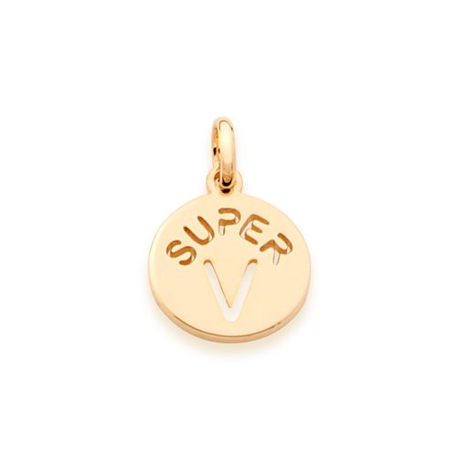 PINGENTE INFANTIL BANHADO A OURO 18K LETRA-LETRA V