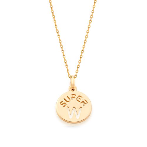 PINGENTE INFANTIL BANHADO A OURO 18K LETRA-LETRA W