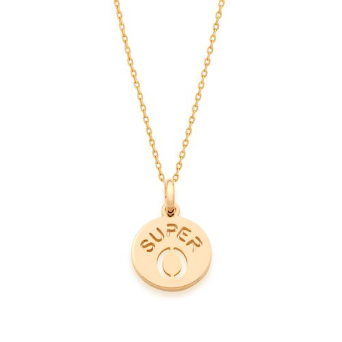 PINGENTE INFANTIL BANHADO A OURO 18K LETRA-LETRA O