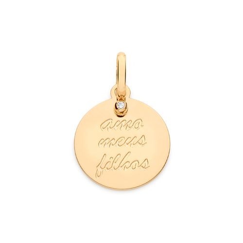 MEDALHA AMO MEUS FILHOS BANHADA A OURO 18K