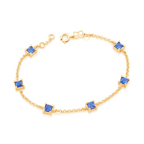 PULSEIRA BANHADA A OURO 18K COM ZIRCÔNIAS QUADRADAS
