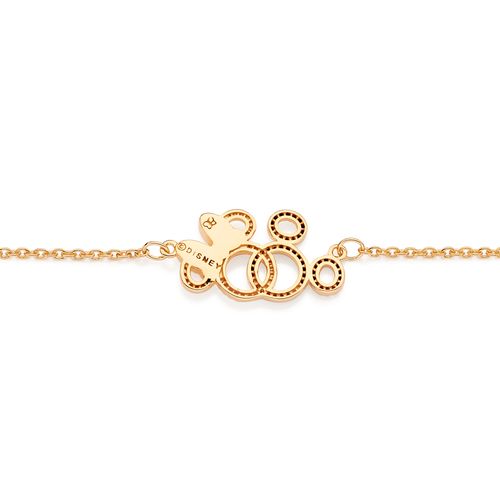 PULSEIRA MICKEY E MINNIE ENTRELAÇADOS BANHADO A OURO 18K COM ZIRCÔNIAS